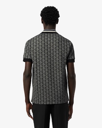 Polo dal taglio classico in jacquard con monogramma