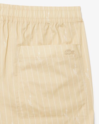 Shorts in cotone a righe stampa coccodrillo