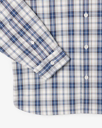 Camicia regular fit in popeline motivo scozzese
