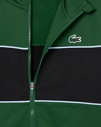 Felpa sportiva con zip e stampa del marchio