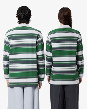 Polo loose fit in piqu&eacute; a righe Lacoste x Wang Yibo