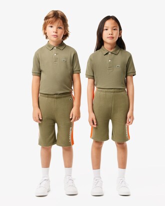 Shorts in pile con righe a contrasto