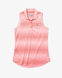 Polo da tennis da donna in piqu&eacute; traspirante a righe sfumate Lacoste SPORT