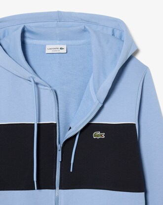 Felpa color block con cappuccio e zip