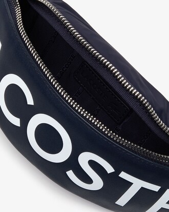 Marsupio da uomo in pelle con zip e logo L.12.12