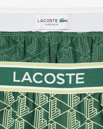 Shorts pigiama in popeline con monogramma stampato