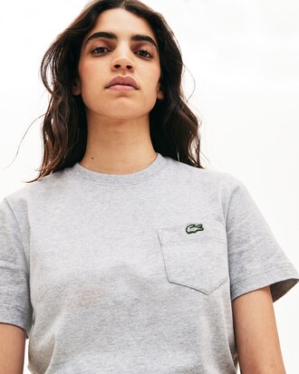 T-shirt unisex in cotone mélange con tasca Lacoste LIVE
