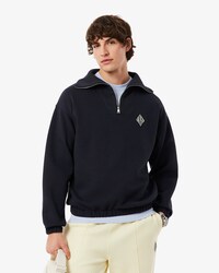 Felpa in piqu&eacute; con zip loose fit