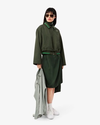 Giacca oversize in twill con logo e collo a polo