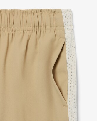 Shorts in taffetà con inserto in mesh