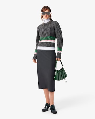 Maglione in lana a righe testurizzato Runway