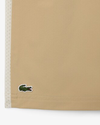 Shorts in taffetà con inserto in mesh