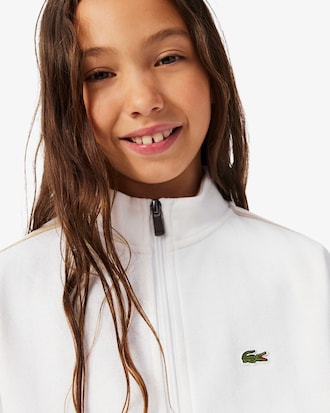 Felpa unisex a collo alto con zip e monogramma