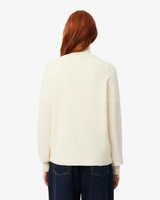 Maglione a collo alto in lana cardata
