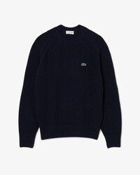 Maglione spesso in lana cardata con girocollo