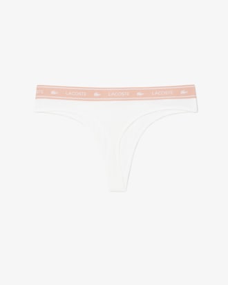 Tanga in cotone stretch con logo in vita