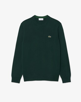 Pullover girocollo monocromatico in cotone