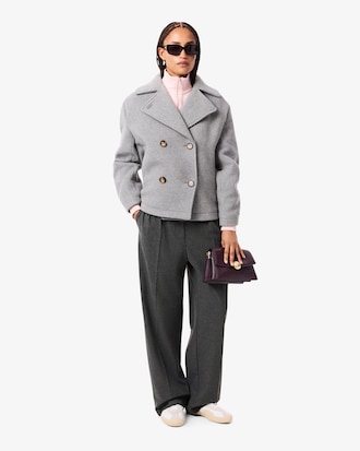 Pantaloni oversize in flanella con pieghe