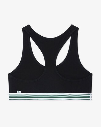 Bralette in cotone stretch con fascia a contrasto
