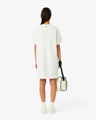 Abito t-shirt oversize in jersey con marchio