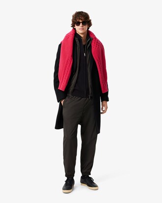 Maglione con zip in lana cardata