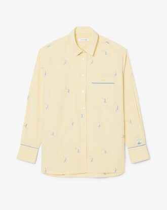 Camicia oversize con motivi jacquard