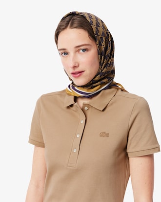 Vestito polo slim fit in mini piqu&eacute; stretch