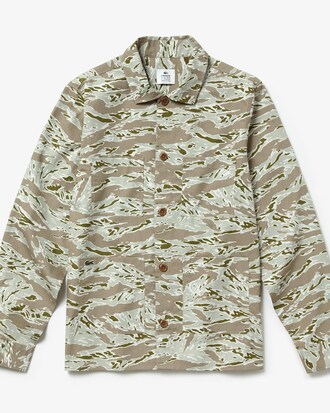 Camicia da uomo in cotone con stampa camouflage Lacoste LIVE
