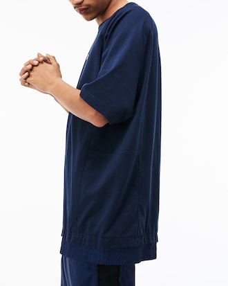 T-shirt da uomo in cotone con inserto elasticizzato e collo rotondo Lacoste LIVE