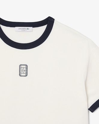 T-shirt in jersey con stemma ricamato