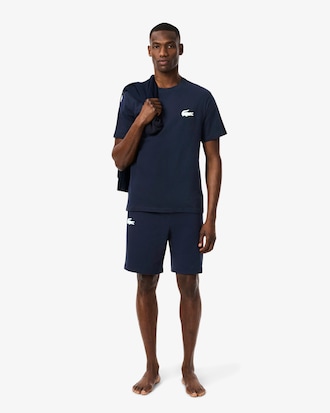 Shorts del pigiama in tessuto felpato taglio dritto