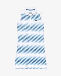 Vestito a polo da tennis da donna in piqu&eacute; tecnico a righe sfumate Lacoste SPORT