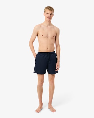 Pantaloncini da bagno monocromatici di lunghezza media