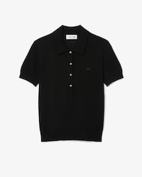 Polo regular fit in misto cashmere con bottoni gioiello