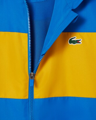 Giacca sportiva a righe con logo color block