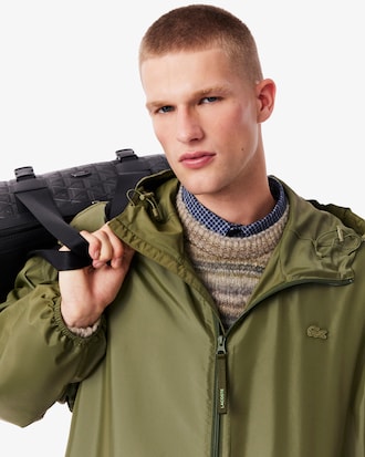 Parka lungo ripiegabile impermeabile