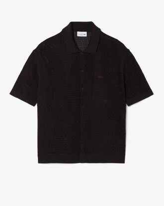 Camicia in maglia di pizzo con coccodrillo