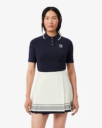 Polo slim fit con stemma bicolore