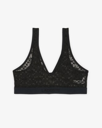 Bralette con logo in pizzo