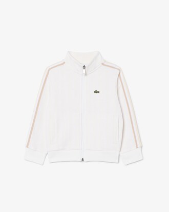 Felpa unisex a collo alto con zip e monogramma