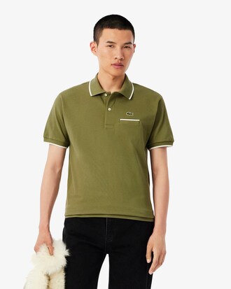 Polo classic fit L.12.12 con tasca e bordi a contrasto