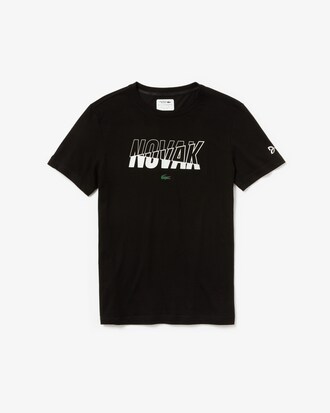 T-shirt da uomo in jersey tecnico con stampa e collo rotondo della collezione Lacoste SPORT Novak Djokovic