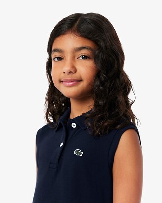 Vestito polo senza maniche in piqué stretch