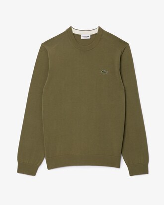 Pullover girocollo monocromatico in cotone