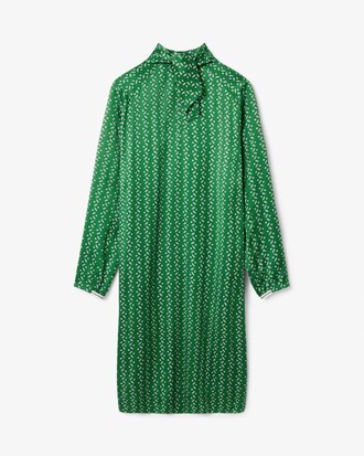 Abito con scollo a sciarpa in raso stampato Runway