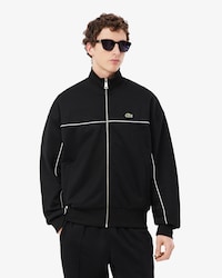 Felpa con zip e bordo