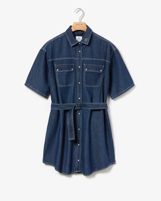 Vestito chemisier da donna in denim oversize Lacoste LIVE