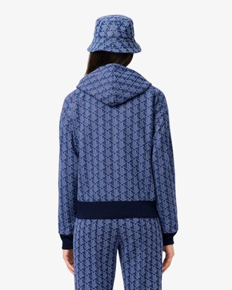 Felpa con cappuccio in jacquard con monogramma