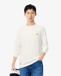 T-shirt in maglia a nido d'ape Henley