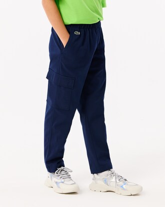 Pantaloni cargo in gabardina di cotone leggera
